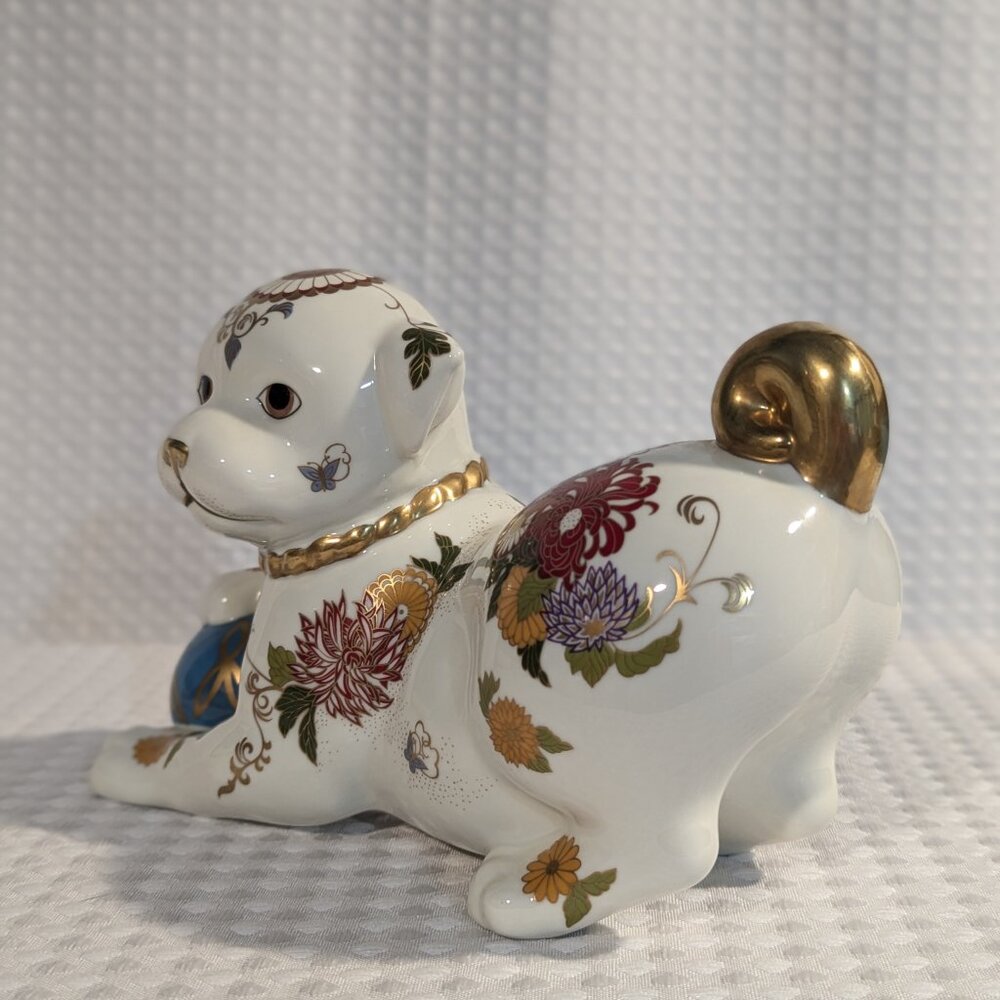 Franklim Mint "The Imperial Puppy of Satsuma" Hand Painted Fine Porcelain 1987 - Picture 8 of 11